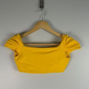 JUAN DE DIOS Tejada Off Shoulder Twist Back Bikini Top